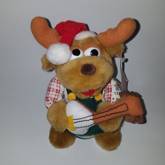 Wacky Shaky Christmas Pals Reindeer Plush Sings Jingle Bells Moves Sound w/TAG